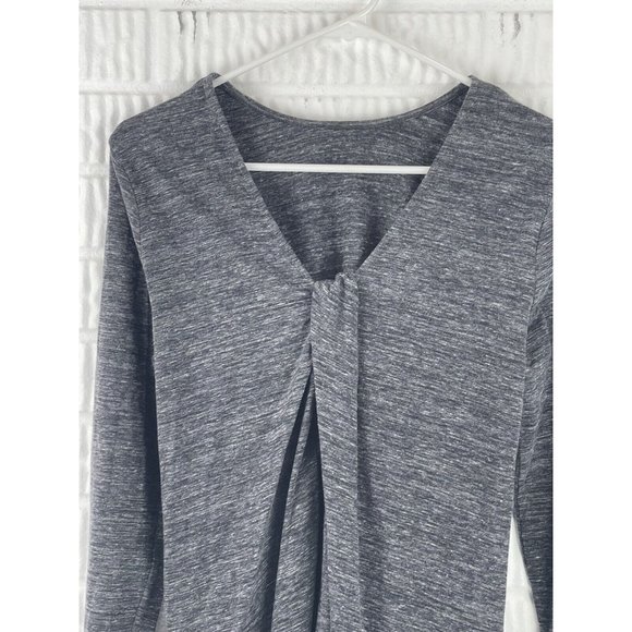 J. JILL PureJill Twist Knot Back Long sleeve Charcoal Gray Top sz Small - Picture 5 of 8